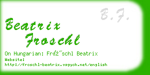 beatrix froschl business card
